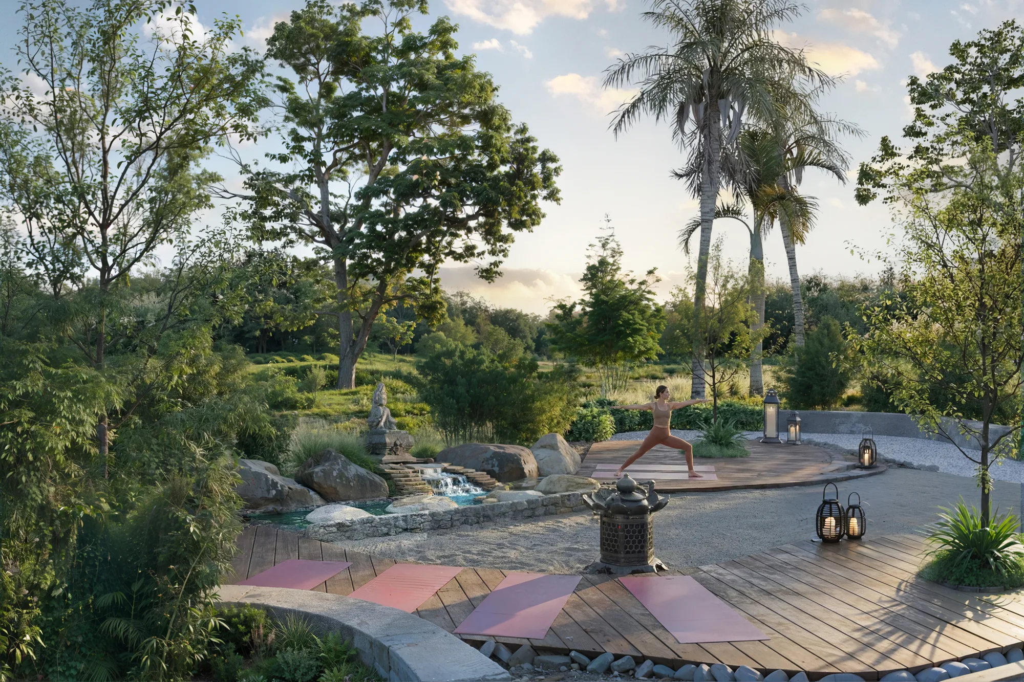 Jardín zen y yoga