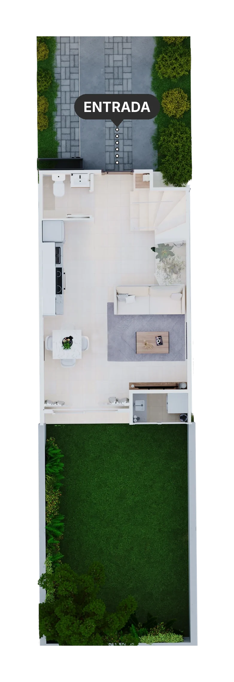Townhouse, Planta baja